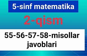 5 Sinf Matematika 3 Chorak Test Javoblari